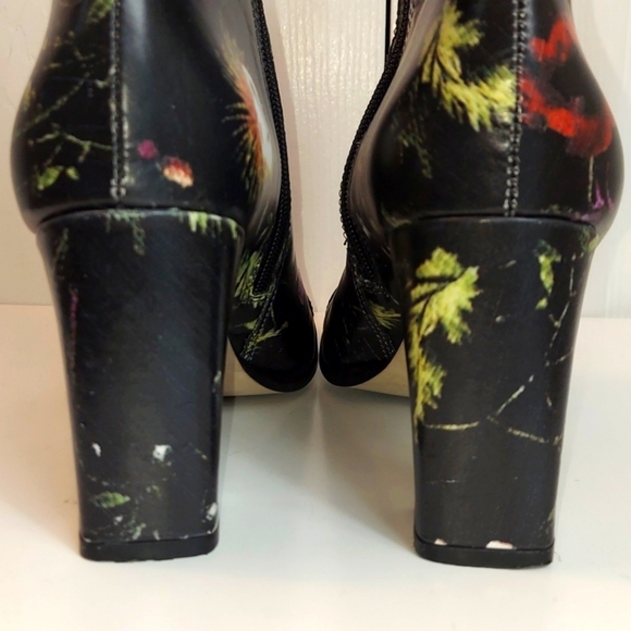 Vintage Matisse Graffiti Black Floral Zip Ankle Boot 8.5 - Picture 7 of 13